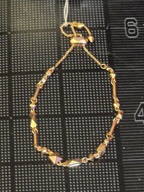 Kendra Scott Lilo Bracelet Gold Tone Geometric Link Adjustable